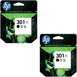 HP-301XL-Black-x2-Orig - 2x Original HP 301XL High Capacity Black Ink Cartridges